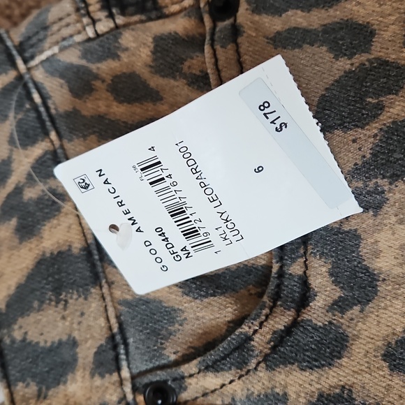 NWT GOOD AMERICAN LEOPARD JEANS - Picture 2 of 6